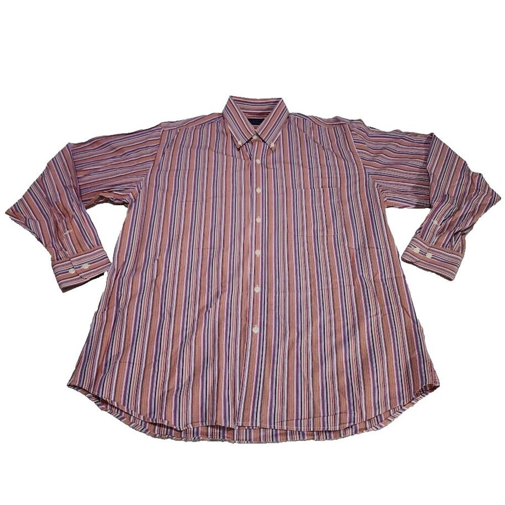 J McLaughlin Men's Shirt Size Med Striped Button Down Collar Long Sleeve Pocket
